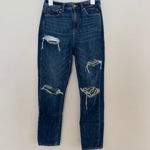 AE Distressed Mom Jeans